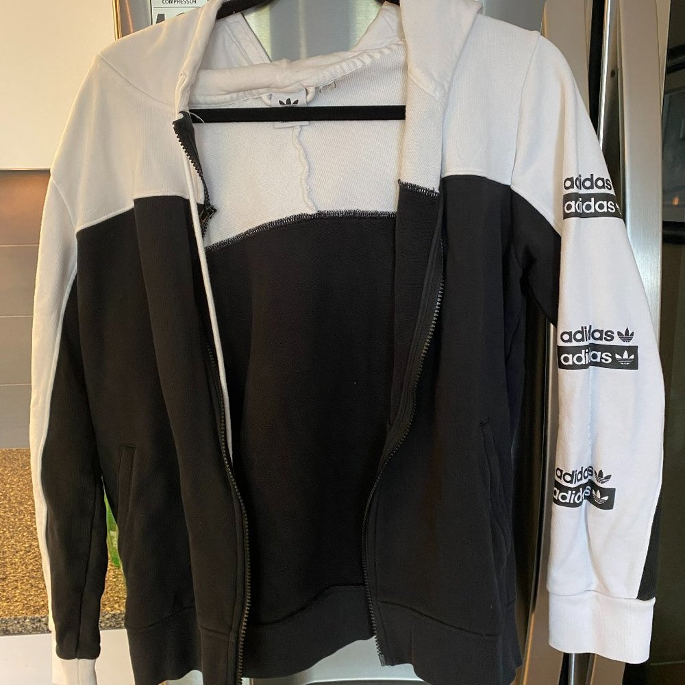Medium Black and White Adidas Sweatshirt